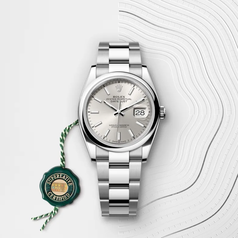 Rolex Datejust 36 in Oystersteel with a silver dial, domed bezel, and Oyster bracelet - AH Riise