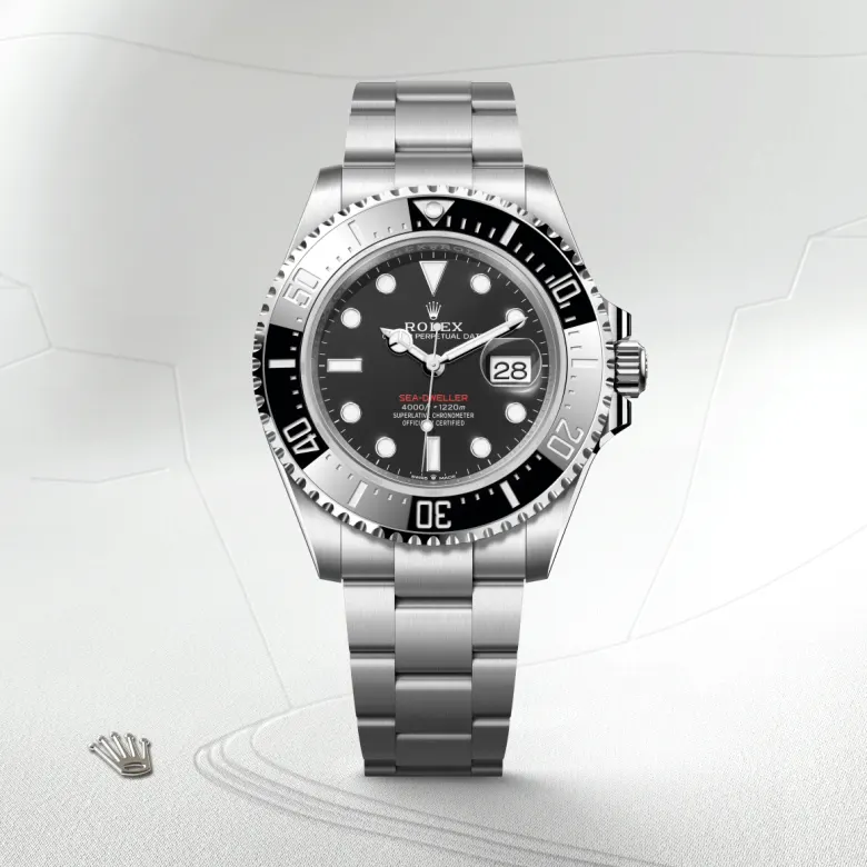 Rolex Sea-Dweller in Oystersteel with an intense black dial, black ceramic and platinum bezel, and Oyster bracelet - AH Riise