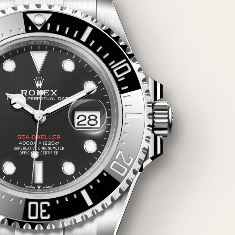 Rolex Sea-Dweller in Oystersteel with an intense black dial, black ceramic and platinum bezel, and Oyster bracelet - AH Riise