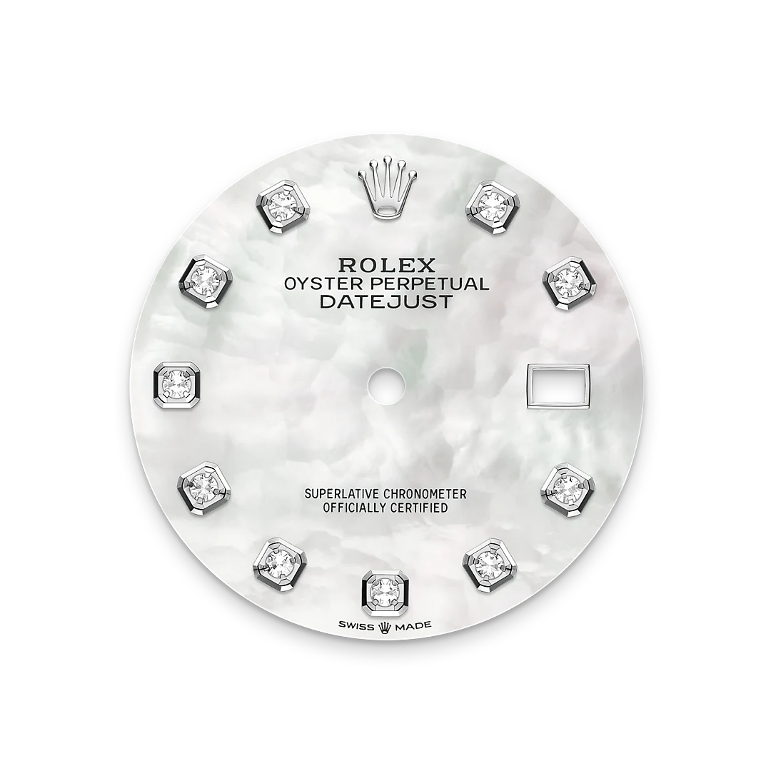 Rolex Datejust 36 in Oystersteel, white gold and diamonds with a white mother-of-pearl dial with diamonds, bezel with diamonds, and Jubilee bracelet, m126284rbr-0011 - AH Riise Rolex Datejust 36 in Oystersteel, white gold and diamonds with a white mother-of-pearl dial with diamonds, bezel with diamonds, and Jubilee bracelet, m126284rbr-0011 - AH Riise