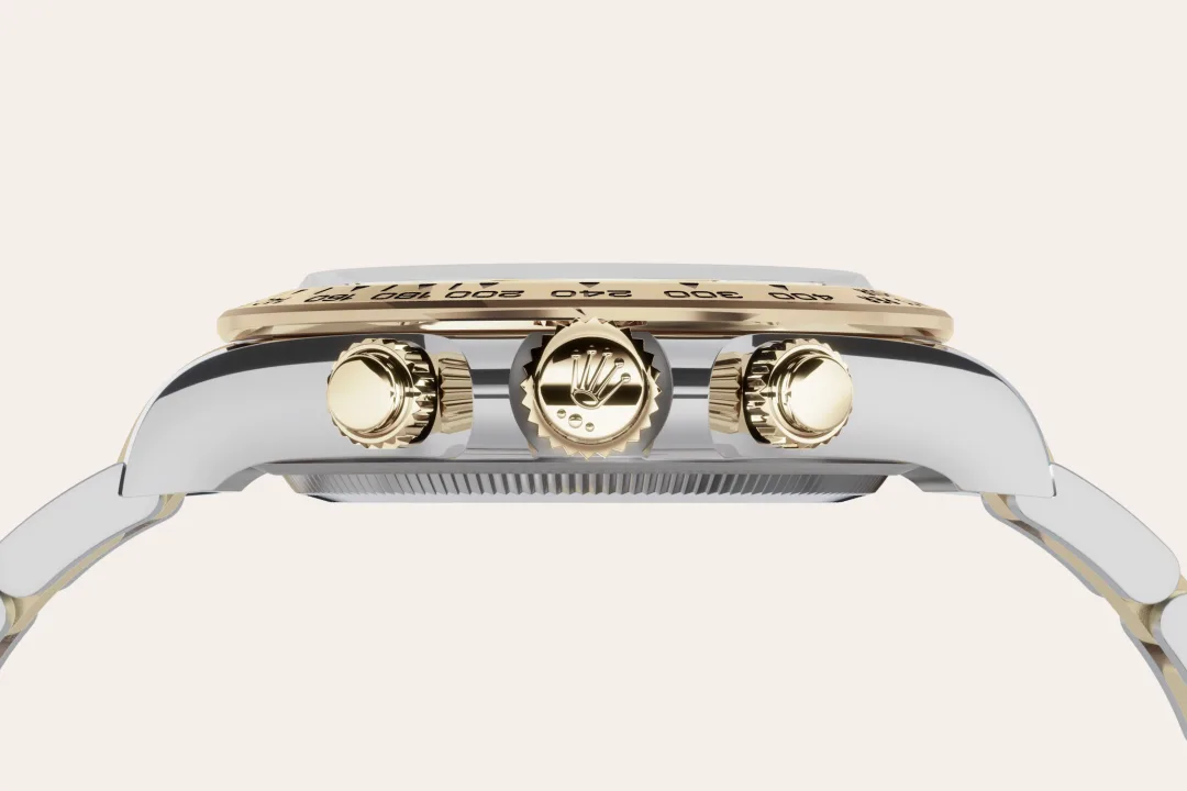 Rolex Cosmograph Daytona in Oystersteel and yellow gold with a black, golden counter rings dial, fixed bezel, and Oyster bracelet, m126503-0003 - AH Riise Rolex Cosmograph Daytona in Oystersteel and yellow gold with a black, golden counter rings dial, fixed bezel, and Oyster bracelet, m126503-0003 - AH Riise