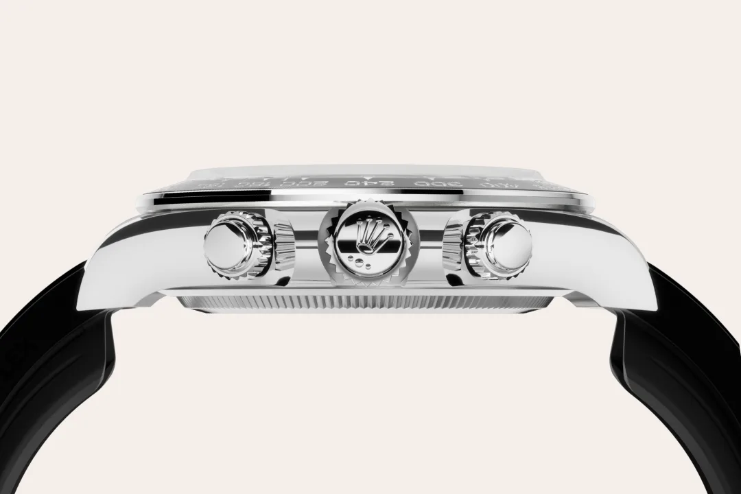 Rolex Cosmograph Daytona in white gold with steel and bright black dial, black monobloc Cerachrom bezel, and Oysterflex bracelet, m126519ln-0006 - AH Riise Rolex Cosmograph Daytona in white gold with steel and bright black dial, black monobloc Cerachrom bezel, and Oysterflex bracelet, m126519ln-0006 - AH Riise