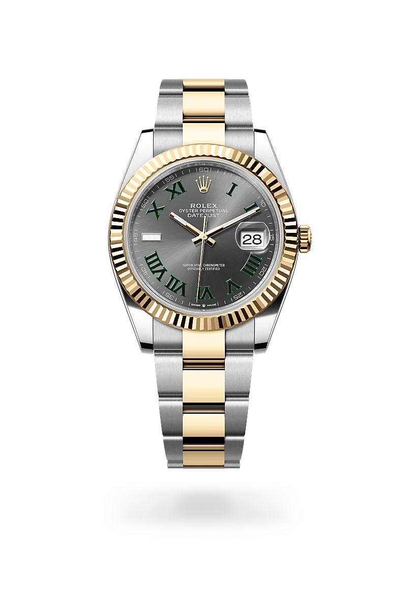 Rolex Datejust 41 in Oystersteel and yellow gold with a Slate dial, fluted bezel, and Oyster bracelet - AH Riise Rolex Datejust 41 in Oystersteel and yellow gold with a Slate dial, fluted bezel, and Oyster bracelet - AH Riise